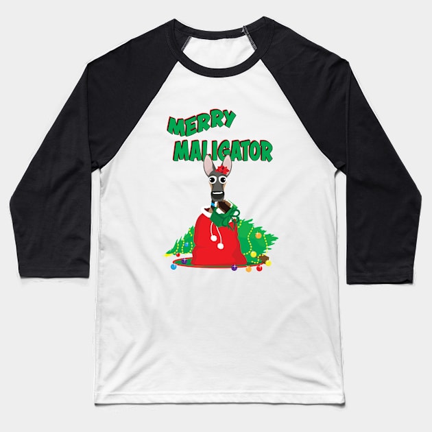 Merry Maligator: Present! Baseball T-Shirt by ArtsofAll